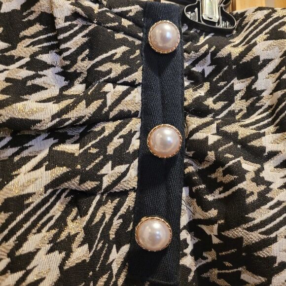 Melissa Paige Metallic Pearl Button Elastic Waist Pencil Skirt Sz S NWT - Picture 3 of 9